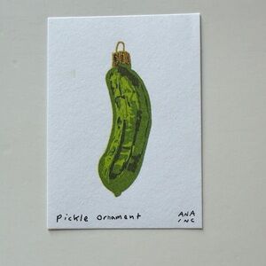 Ana Inciardi Mini Print, Pickle Ornament